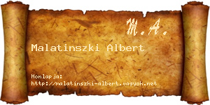 Malatinszki Albert névjegykártya