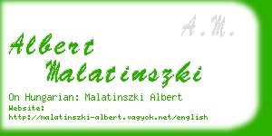 albert malatinszki business card